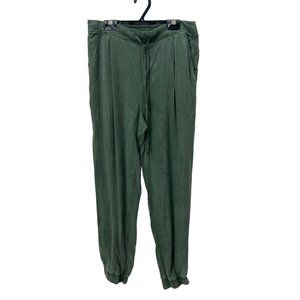 Side stitch Women's Army Green Drawstring Waist Size Small Pull On Pants